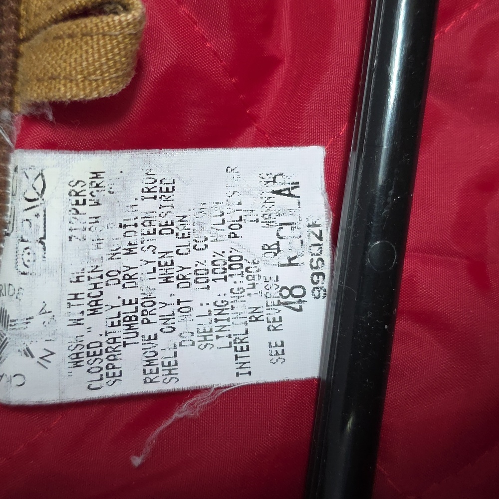 Carhartt Brown Coverall with Red Quilted Insulated Lining - Picture 3 of 9